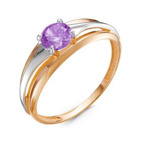 Золотое кольцо КЮЗ Del'ta D314393 с аметистом D314393 фото