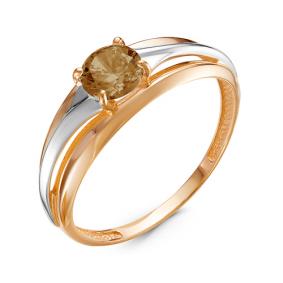 Золотое кольцо КЮЗ Del'ta D314394 с раухтопазом D314394 фото