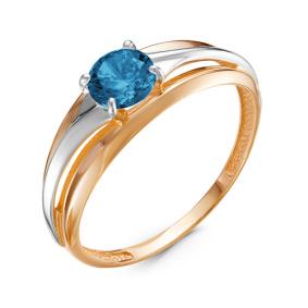 Золотое кольцо КЮЗ Del'ta D314397 с Лондон топазом D314397 фото