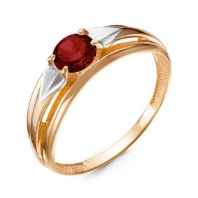 Золотое кольцо КЮЗ Del'ta D314416 с гранатом D314416 фото