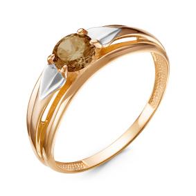 Золотое кольцо КЮЗ Del'ta D314418 с раухтопазом D314418 фото