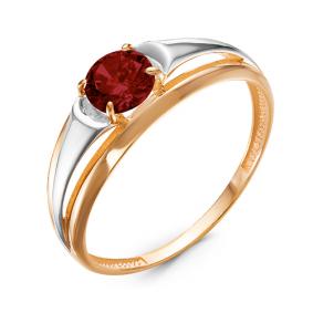 Золотое кольцо КЮЗ Del'ta D314432 с гранатом D314432 фото