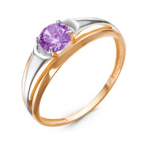 Золотое кольцо КЮЗ Del'ta D314433 с аметистом D314433 фото