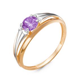 Золотое кольцо КЮЗ Del'ta D314441 с аметистом D314441 фото