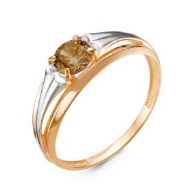 Золотое кольцо КЮЗ Del'ta D314442 с раухтопазом D314442 фото