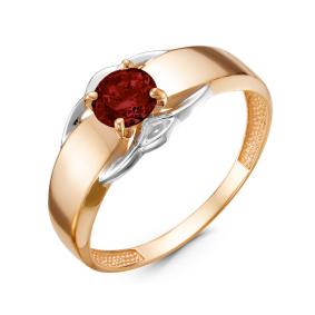 Золотое кольцо КЮЗ Del'ta D314448 с гранатом D314448 фото