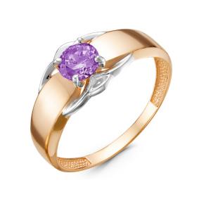 Золотое кольцо КЮЗ Del'ta D314449 с аметистом D314449 фото