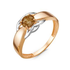 Золотое кольцо КЮЗ Del'ta D314458 с раухтопазом D314458 фото