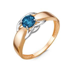 Золотое кольцо КЮЗ Del'ta D314461 с Лондон топазом D314461 фото