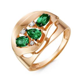 Золотое кольцо КЮЗ Del'ta D314493 с фианитом и кварцем D314493 фото