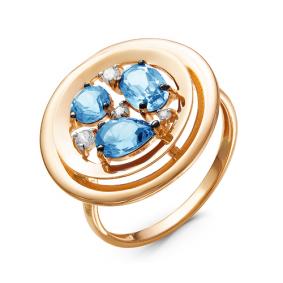 Золотое кольцо КЮЗ Del'ta D314510 с топазом и фианитом D314510 фото