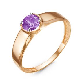 Золотое кольцо КЮЗ Del'ta D314520 с аметистом D314520 фото