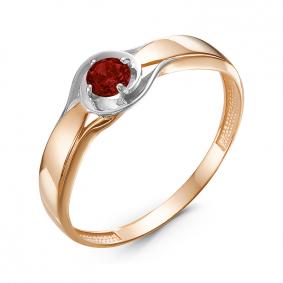 Золотое кольцо КЮЗ Del'ta D314527 с гранатом D314527 фото