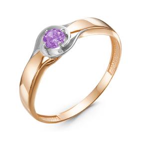Золотое кольцо КЮЗ Del'ta D314528 с аметистом D314528 фото