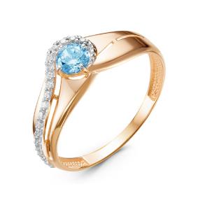 Золотое кольцо КЮЗ Del'ta D314534 с топазом и фианитом D314534 фото