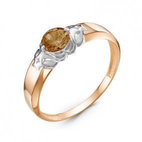 Золотое кольцо КЮЗ Del'ta D314545 с раухтопазом D314545 фото