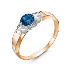 Золотое кольцо КЮЗ Del'ta D314548 с Лондон топазом D314548 фото