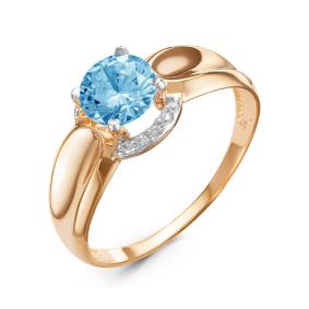 Золотое кольцо КЮЗ Del'ta D314550 с топазом и фианитом D314550 фото
