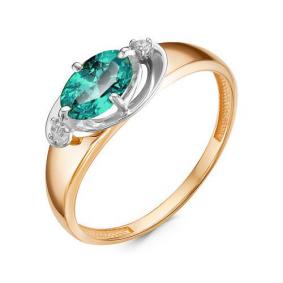 Золотое кольцо КЮЗ Del'ta D314586 с фианитом и кварцем D314586 фото