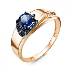 Золотое кольцо КЮЗ Del'ta D314611 с кварцем, сапфировым корундом и миксом камней D314611 фото