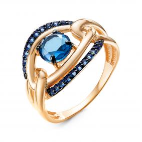 Золотое кольцо КЮЗ Del'ta D314638 с топазом, кварцем и миксом камней D314638 фото