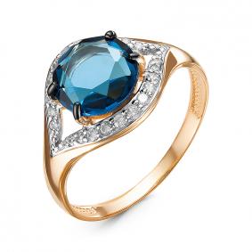 Золотое кольцо КЮЗ Del'ta D314660 с топазом и фианитом D314660 фото