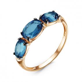 Золотое кольцо КЮЗ Del'ta D314801 с Лондон топазом D314801 фото