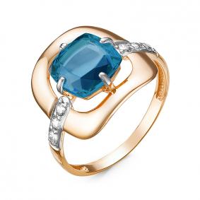 Золотое кольцо КЮЗ Del'ta D314803 с топазом и фианитом D314803 фото