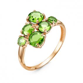 Золотое кольцо КЮЗ Del'ta D314809 с хризолитом D314809 фото