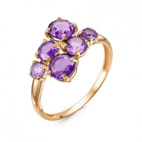 Золотое кольцо КЮЗ Del'ta D314810 с аметистом D314810 фото