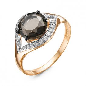 Золотое кольцо КЮЗ Del'ta D314840 с фианитом и раухтопазом D314840 фото
