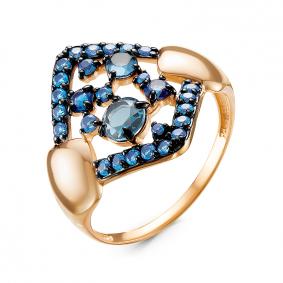 Золотое кольцо КЮЗ Del'ta D314846 с топазом, кварцем и миксом камней D314846 фото