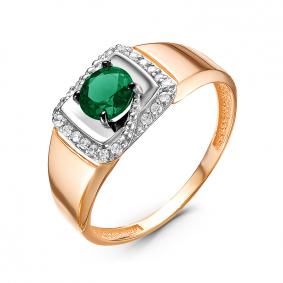 Золотое кольцо КЮЗ Del'ta D314855 с фианитом и кварцем D314855 фото