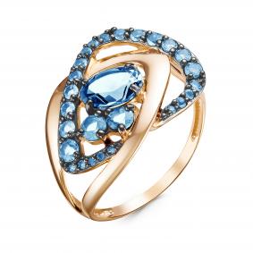 Золотое кольцо КЮЗ Del'ta D314901 с топазом, кварцем и миксом камней D314901 фото