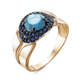 Золотое кольцо КЮЗ Del'ta D314985 с топазом, кварцем и миксом камней D314985 фото