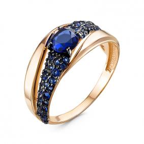 Золотое кольцо КЮЗ Del'ta D314997 с кварцем, сапфировым корундом и миксом камней D314997 фото