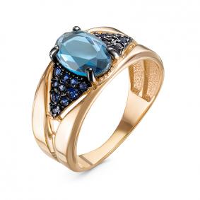 Золотое кольцо КЮЗ Del'ta D315005 с топазом, кварцем и миксом камней D315005 фото
