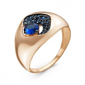 Золотое кольцо КЮЗ Del'ta D315024 с кварцем и сапфировым корундом D315024 фото