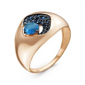 Золотое кольцо КЮЗ Del'ta D315027 с топазом и кварцем D315027 фото