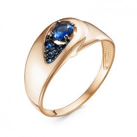 Золотое кольцо КЮЗ Del'ta D315034 с кварцем, сапфировым корундом и миксом камней D315034 фото