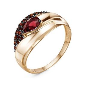 Золотое кольцо КЮЗ Del'ta D315091 с фианитом и гранатом D315091 фото