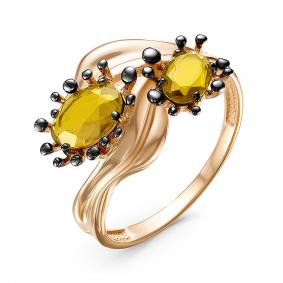 Золотое кольцо КЮЗ Del'ta D315167 с цитрином D315167 фото