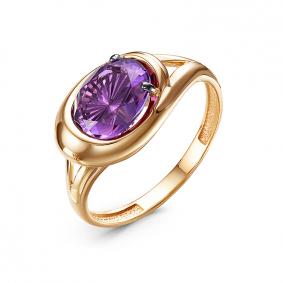 Золотое кольцо КЮЗ Del'ta D315224 с аметистом D315224 фото