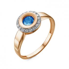 Золотое кольцо КЮЗ Del'ta D315247 с топазом и фианитом D315247 фото