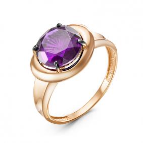 Золотое кольцо КЮЗ Del'ta D315272 с аметистом D315272 фото