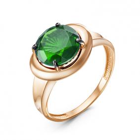 Золотое кольцо КЮЗ Del'ta D315273 с гидротермальным изумрудом D315273 фото