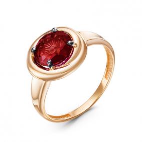 Золотое кольцо КЮЗ Del'ta D315275 с гранатом D315275 фото