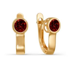 Золотые серьги КЮЗ Del'ta D321509 с гранатом D321509 фото