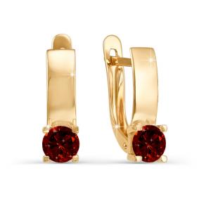 Золотые серьги КЮЗ Del'ta D321519 с гранатом D321519 фото
