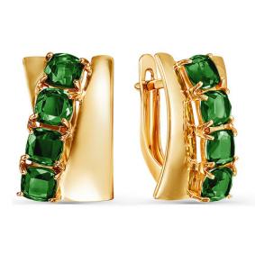 Золотые серьги КЮЗ Del'ta D322054 с кварцем D322054 фото